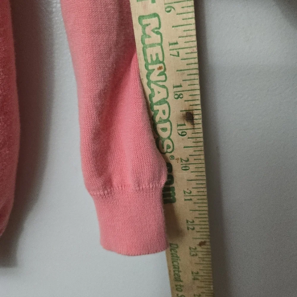 Brooks Brothers Cardigan Sweater Size M Starburst Pink Button Up V Neck